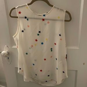 Equipment silk blouse with multi colored stars pattern
